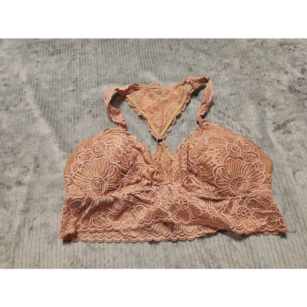 American Eagle Outfitters Aerie Bralette Pink Lace Size M Racerback